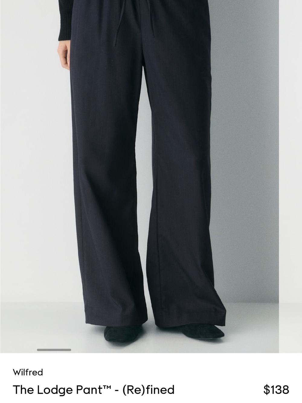 Wilfred Black Wide-Leg Lodge Pant - Picture 2 of 5